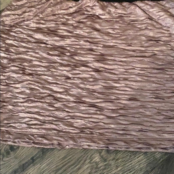 Charlotte Russe Gold Ruched Mini Skirt. - Picture 3 of 5